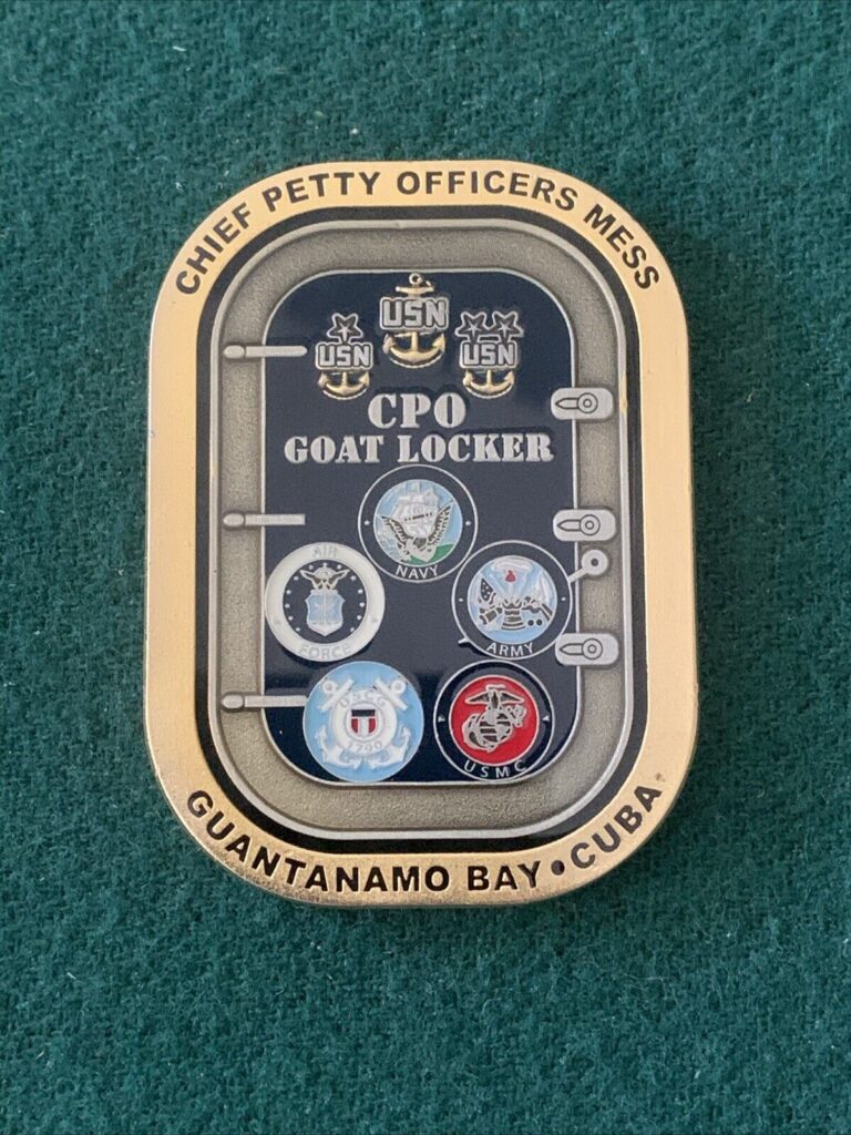 Read more about the article US Naval Station Guantanamo Bay GTMO CPO GOAT LOCKER Chiefs Mess Challenge Coin