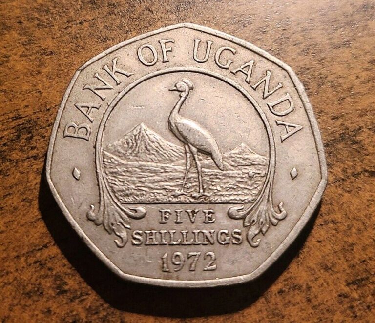 Read more about the article 1972 UGANDA 5 SHILLINGS 1972 (WTHDRAWN FROM CIRCULATION  ALMOST ALL MELTED!)