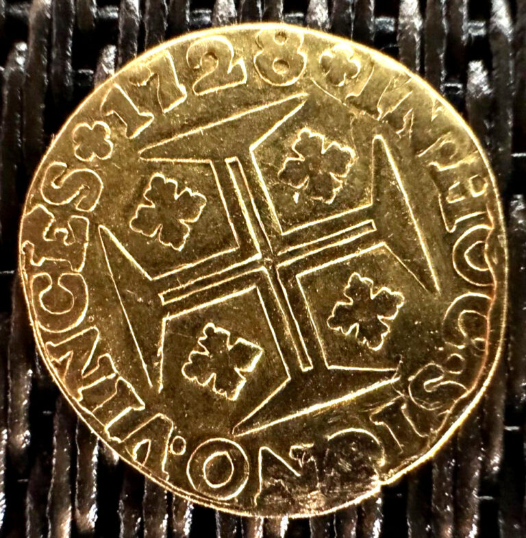 Read more about the article 1728 PORTUGAL JOAO V  400 Reis – 1 Pinto  Gold Coin