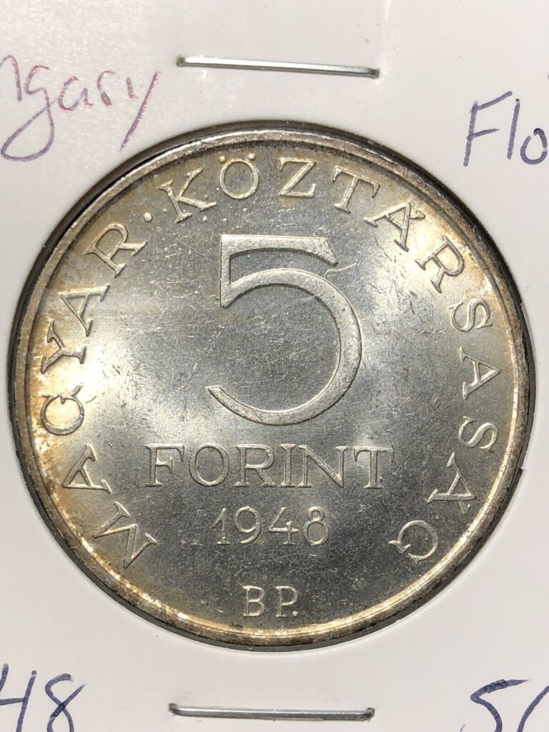 Read more about the article 1948 Hungary 5 Florint Silver Coin “BU” – See Description