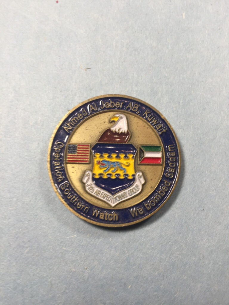 Read more about the article US Air Force Challenge Coin -332 ELS/POL Ahmed Al Jaber AB  Kuwait