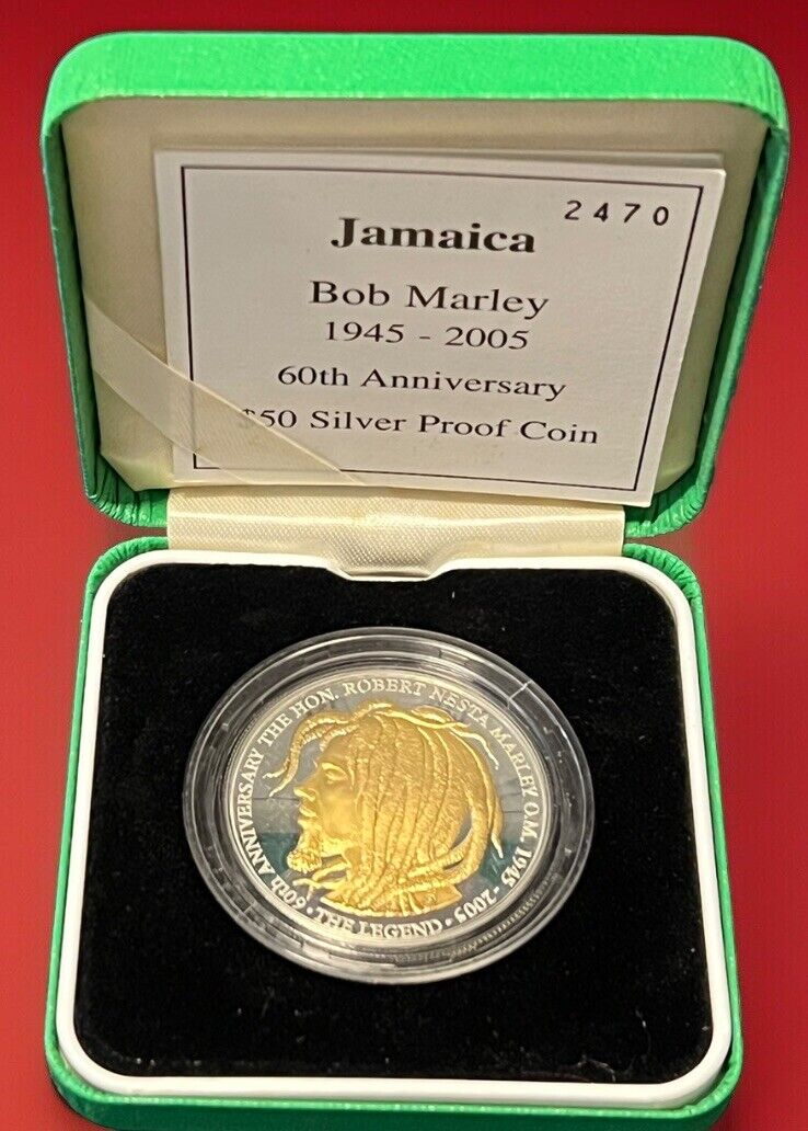 Read more about the article Bob Marley 2005 Royal Mint $50 Silver Proof Very RARE Jamaica Coin w/ COA 🇯🇲