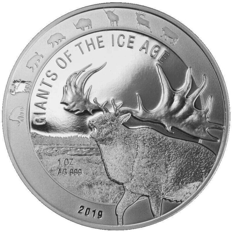 Read more about the article 2019 Ghana Giants of the Ice Age Deer 1oz Silver Coin (5 ROG Cedis)