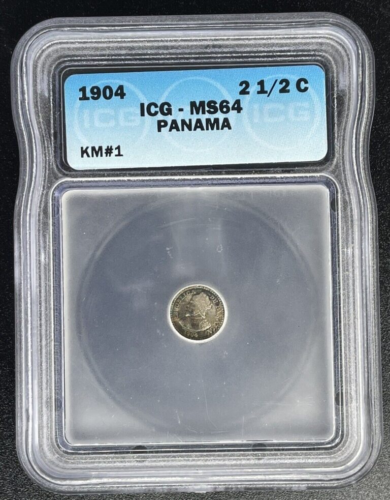 Read more about the article Panama 1904 2 1/2 Centesimos ICG MS64 2.5c Pill RAINBOW TONED BEAUTY Silver Coin