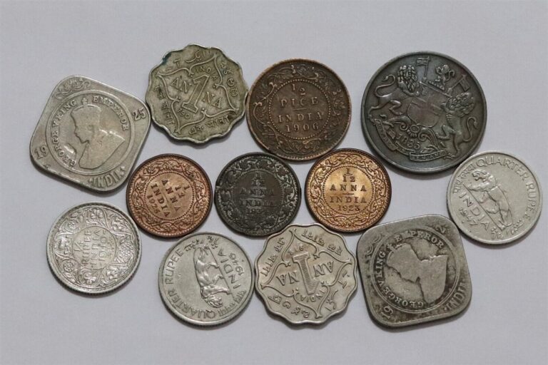 Read more about the article 🧭 🇮🇳 INDIA BRITISH OLD COINS LOT WITH SILVER B76 #58 WL27