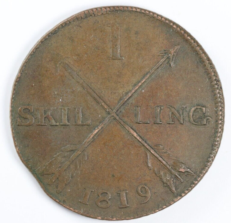 Read more about the article Sweden 1819 1 One Skilling Large Copper Coin