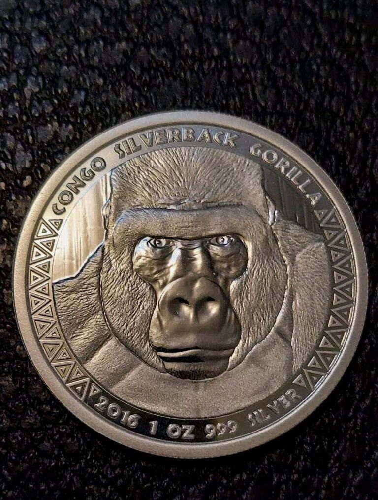 Read more about the article Republic of Congo 2016 5000 Francs Silver back Gorilla 1 oz .999 Fine Silver