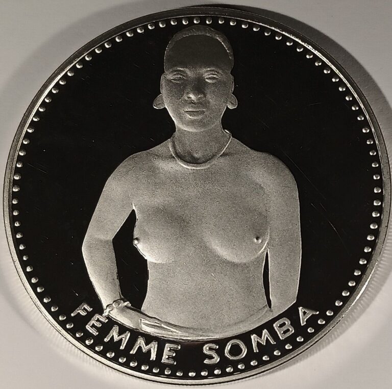 Read more about the article FEMME SOMBA – 1971 Dahomey 1000 Francs .999 Silver Proof Coin – 51.5 Grams 55mm