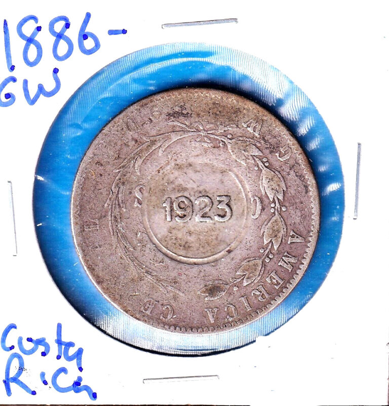 Read more about the article 1886GW Costa Rica 1 Colon (KM-163) .3014 ASW Silver!!! [1923 Counter stamped]