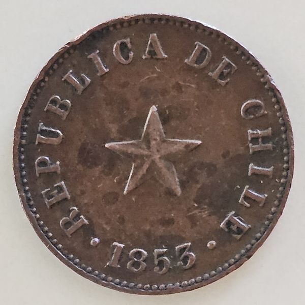 Read more about the article CHILE   1853   1/2  Centavo    KM# 126   Circulated