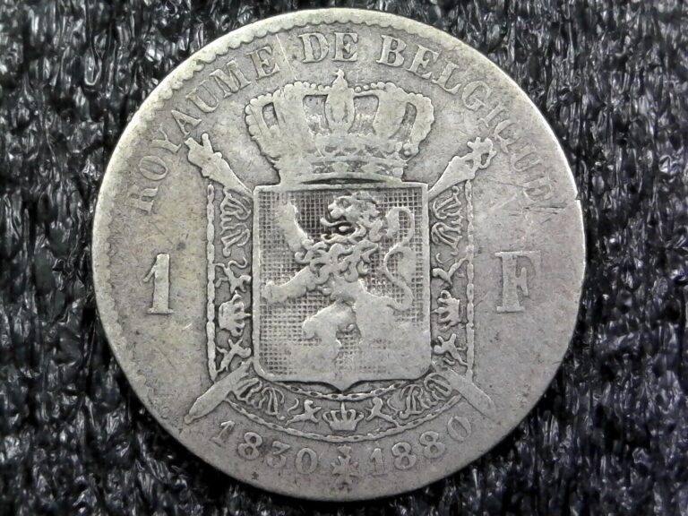 Read more about the article 1880 Belgium 1 Franc – 83.5% Silver – World Foreign Coin Low Mintage #Z600
