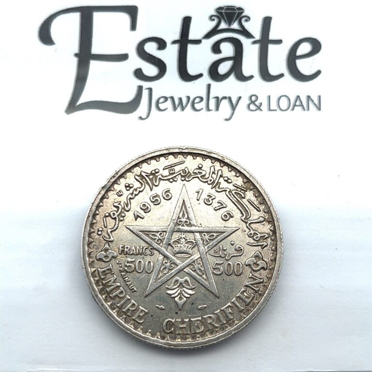 Read more about the article 1956 Morocco 500 Francs Mohammed V 90% Silver Coin