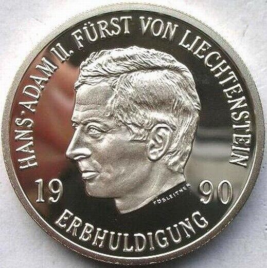 Read more about the article Liechtenstein 1990 Hans Adam II 10 Franken Silver Coin Proof