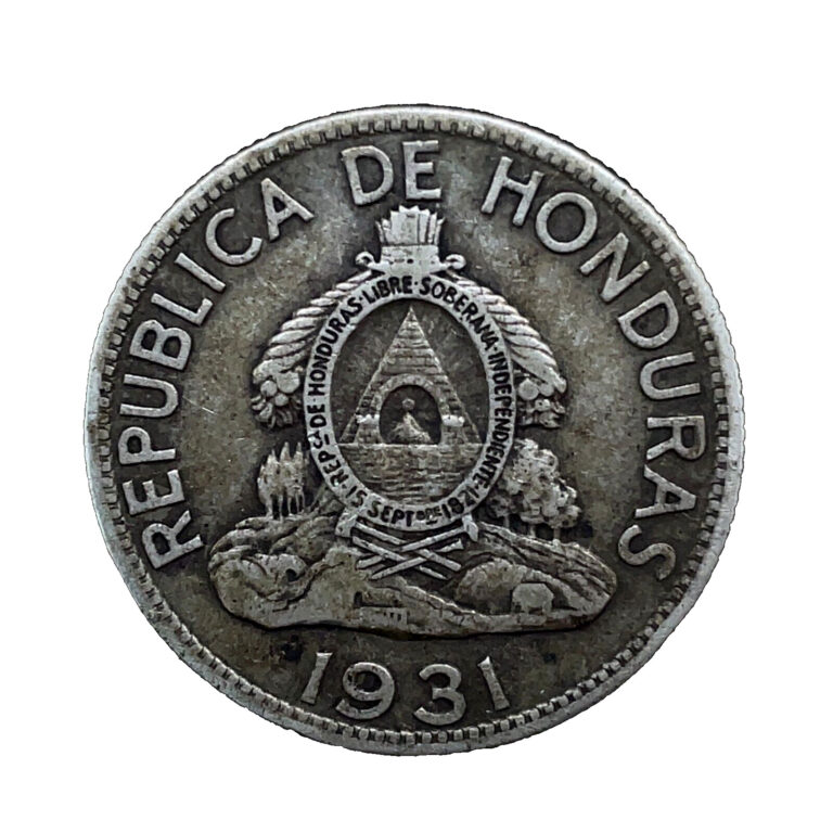 Read more about the article HONDURAS – 1931 UN LEMPIRA  Lencas Leader  0.900 SILVER COIN #3 AU. KM#75