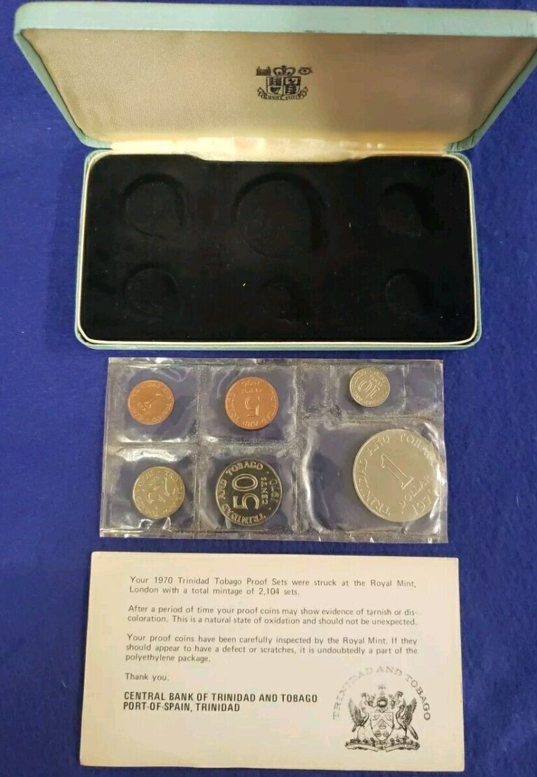 Read more about the article RARE – 1970 Trinidad And Tobago  6 Coin Proof Set Franklin Mint – L👀K FREE SHIP