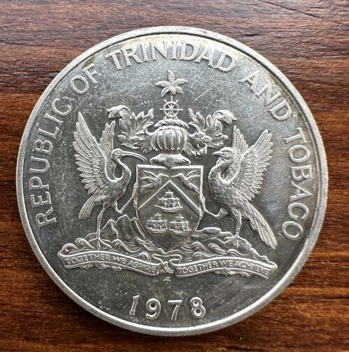 Read more about the article 1978 Trinidad and Tobago $10 Coin  .925 Silver  AU  Fish/Ship On Reverse