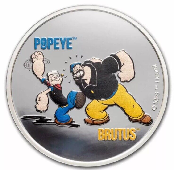 Read more about the article 2024 Samoa 1 oz Silver Popeye and Brutus Colorized BU