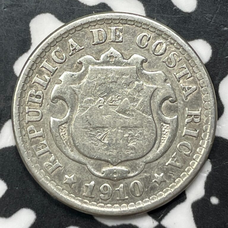 Read more about the article 1910 Costa Rica 10 Centimos (5 Available) (1 Coin Only) Silver!