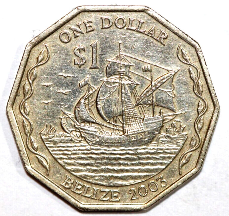 Read more about the article Belize  2003 1 Dollar Colombus three ships -Foreign Coin 27mm