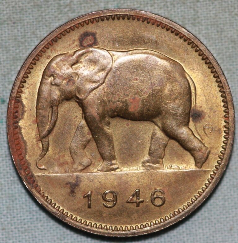 Read more about the article Belgium Congo 1946 ~ Brass 2 Franca ~ Elephant  ~93 ¢ Tracked shipping