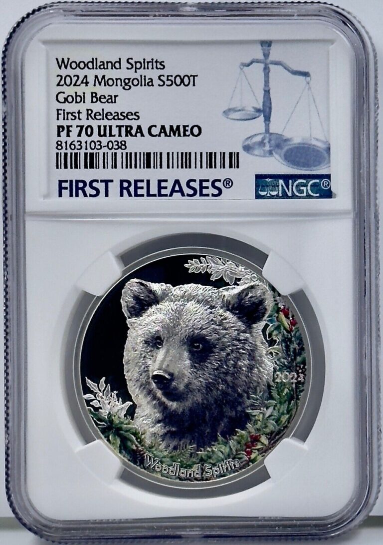 Read more about the article 2024 Mongolia Gobi Bear 500T Silver Coin NGC PF70UCAM High Relief First Releases