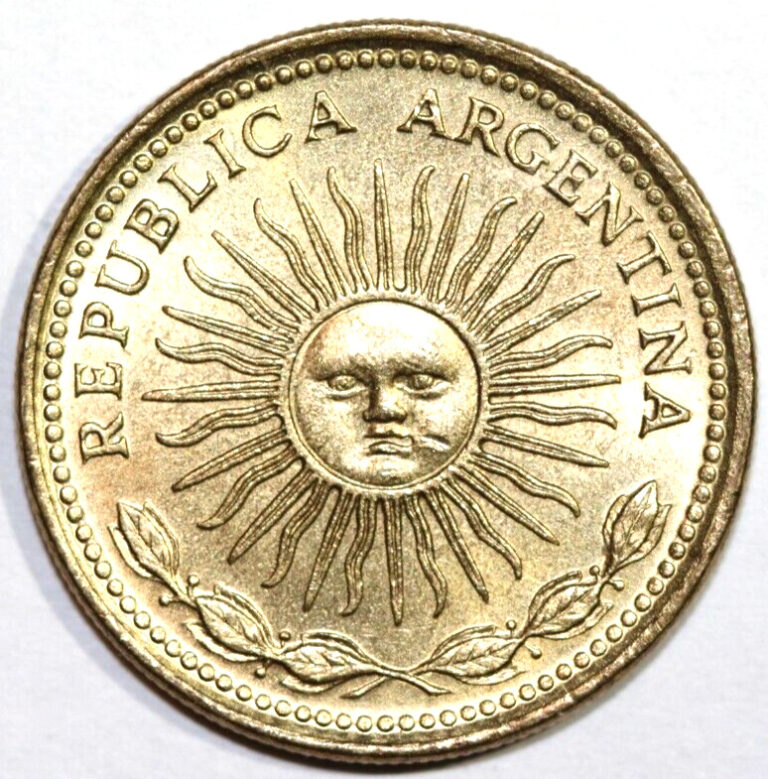 Read more about the article 1976 Argentina  5 Pesos   Radiant Sun  Buenos Aires mint -Foreign Coin 23.6mm