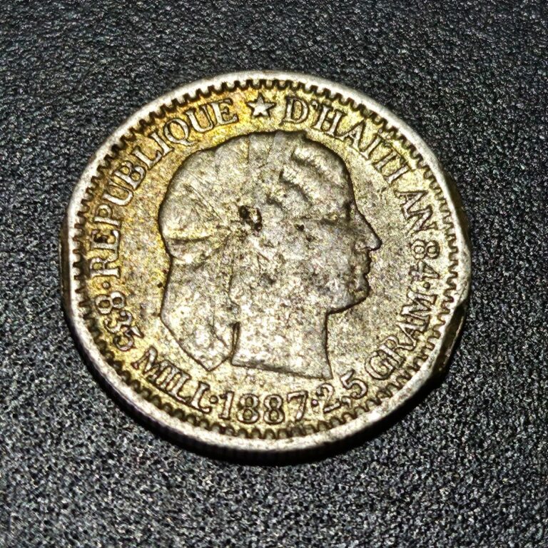 Read more about the article 1887 D’Haiti 10 Centimes Coin – .835 Silver KM# 44