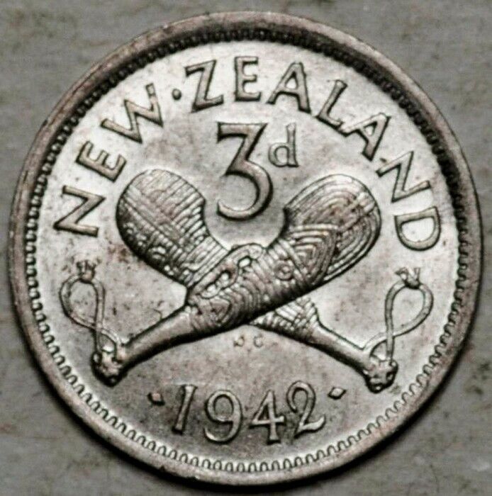 Read more about the article 1942 NEW ZEALAND SILVER 3 PENCE THREEPENCE (UNC!)