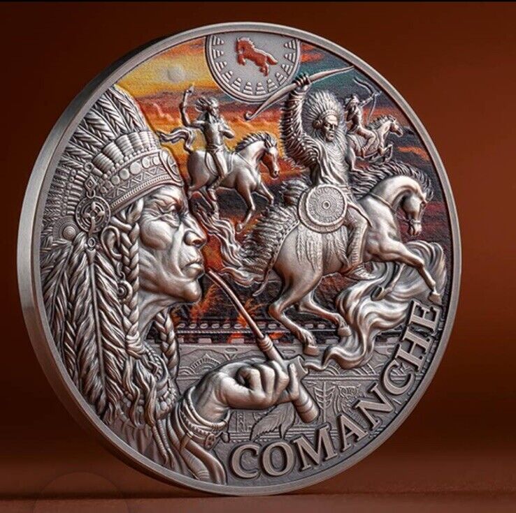 Read more about the article Comanche Special Edition Tribal Spirit 2 oz Silver Coin CFA Cameroon 2024 W/BOX