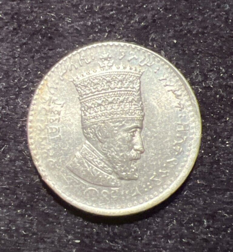 Read more about the article 1923/1931 Ethiopia 25 Matonas Nickel Coin w/Haile Selassie Obverse BU