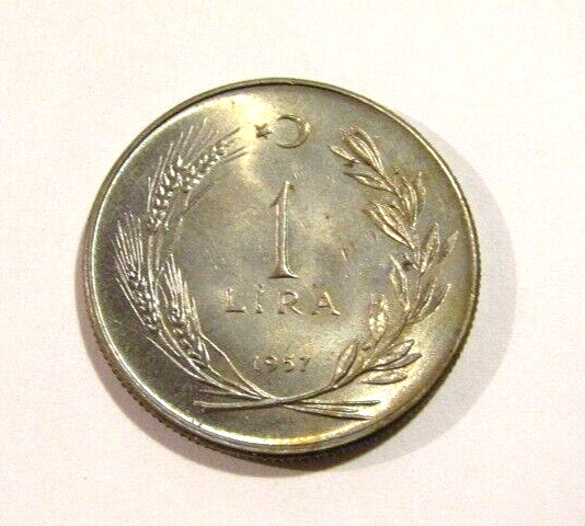 Read more about the article Turkey 1957 1 Lira unc Coin