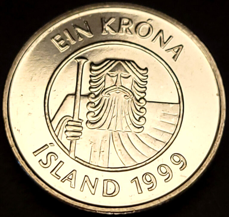 Read more about the article Iceland 1999 – 1 Krona Coin Magnetic BU 21.5mm KM# 27a -🐟 FISH COIN🐟