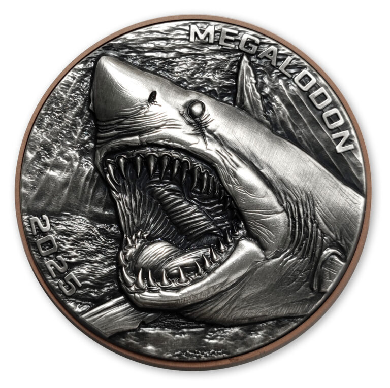 Read more about the article 2025 Vanuatu Giant Megalodon Shark 10g Silver Coin w/ 145g Copper Core