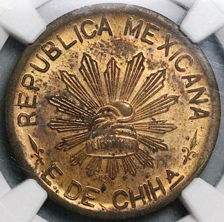 Read more about the article 1914 NGC MS 63 RB Chihuahua 5 Centavos Mexico Revolution Coin (24100702C)