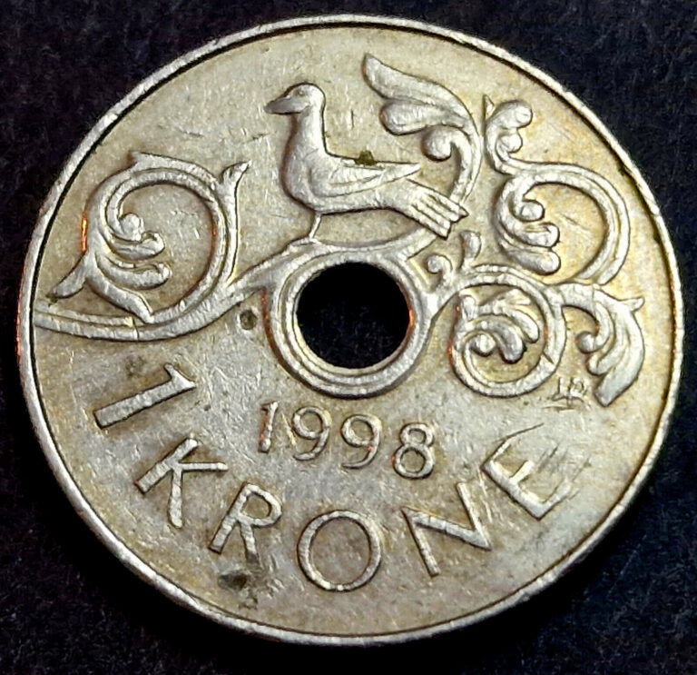 Read more about the article Norway 1 Krone Coin with Hole – Random Year 1997 – 2016 – Circulated Money