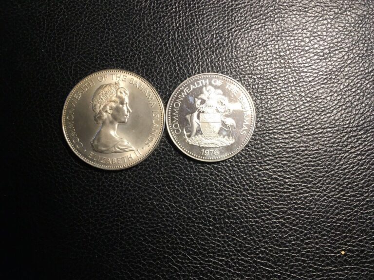 Read more about the article Two. Bahama Silver Coins 5.00 Choice Unc. 2.00 Proof Lightly Handled