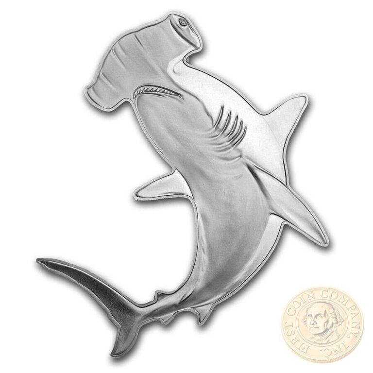 Read more about the article Solomon Islands 1 oz HAMMERHEAD SHARK HUNTERS OF DEEP $2 Silver Coin 2019 Proof