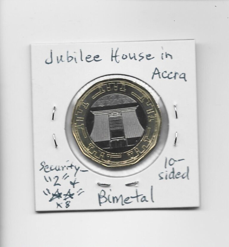 Read more about the article Ghana 2 Cedis 2019 K82 Eagles and Jubilee House in Accra. Bimetal Security. Cheap