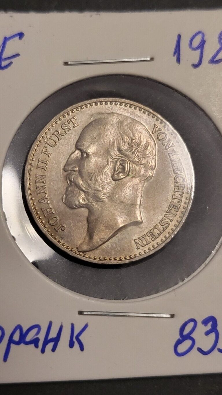 Read more about the article 1 franc Lichtenstein 1924 UNC silver coin VERY RARE