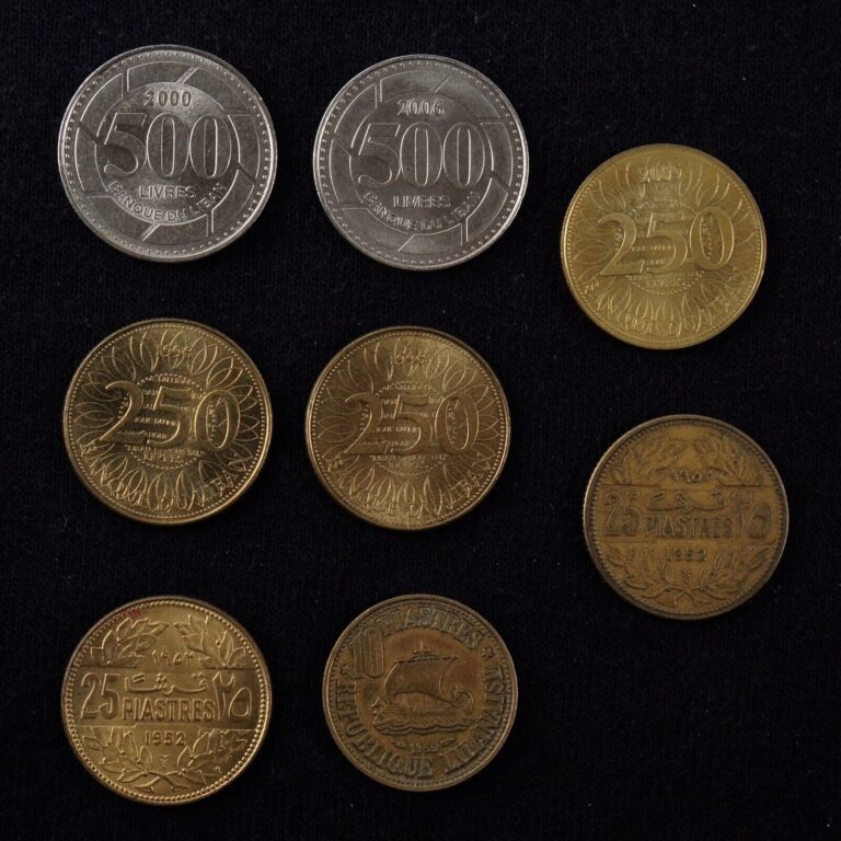 Read more about the article Lebanon Coin LOT * 1952-2009 ** Lebanese Coins 250 500 LIVRES and 10 25 PIASTRES