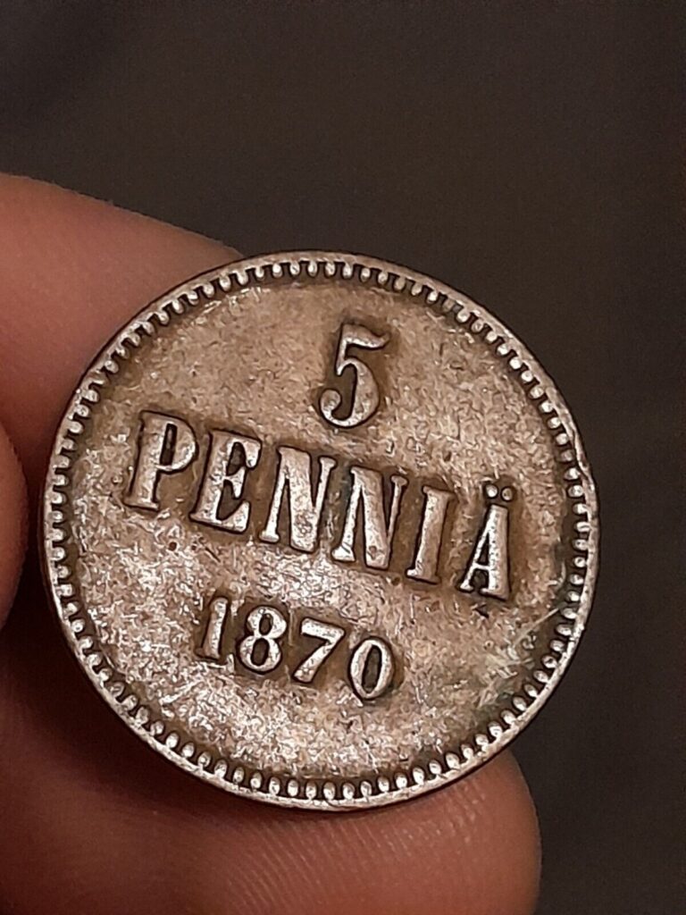 Read more about the article FINLAND -5 PENNIA – 1870 – VERY SCARCE