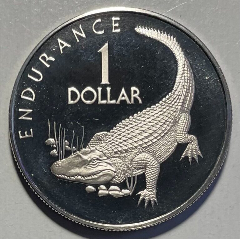 Read more about the article Guyana 1 Dollar 1978 – Spectacled Cayman (Crocodile) – Proof