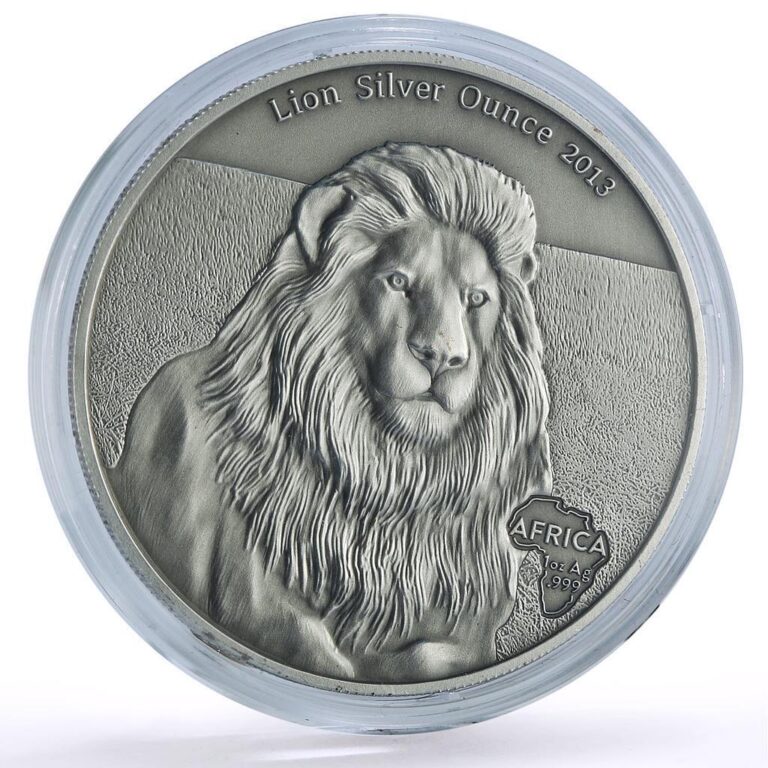 Read more about the article Gabon 1000 francs African Ounce Wildlife Lion Fauna silver coin 2013