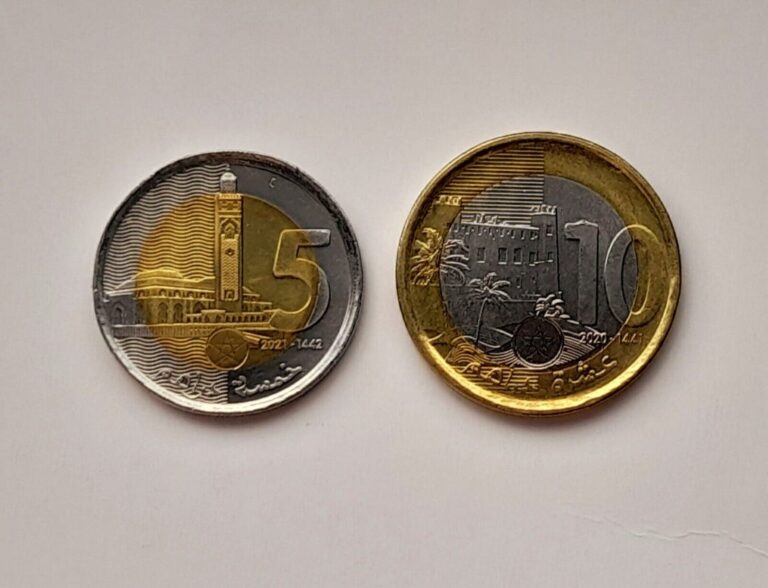 Read more about the article Morocco Coins 2 pcs. 5 and 10 Dirhams Bi-Metallic 2020/2021 UNC