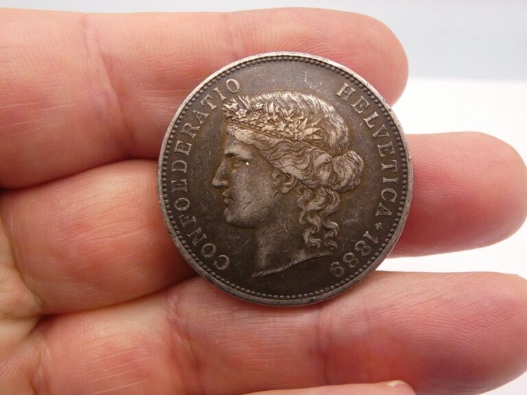 Read more about the article Antique 1889 B Switzerland Swiss Silver 5 Francs Coin – Nice Detail