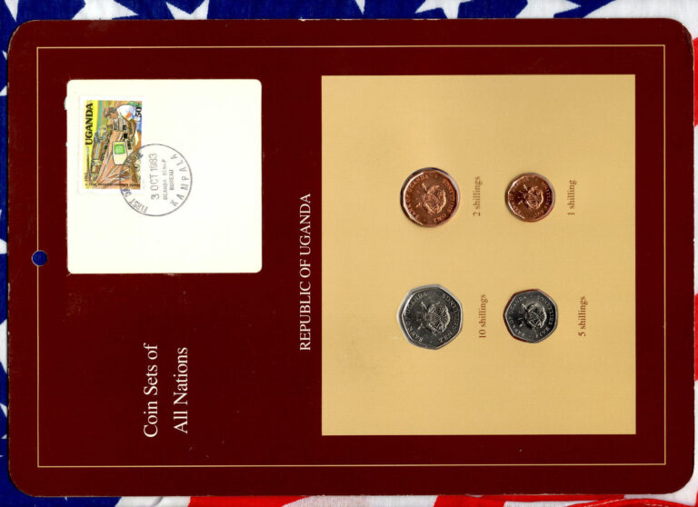 Read more about the article Coin Sets of All Nations Uganda 4 coins all 1987 10  5  2  1 Shillings