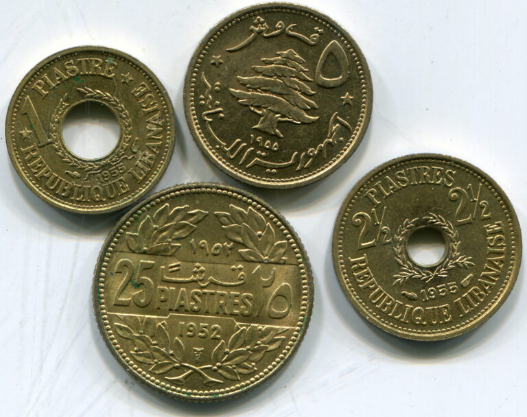 Read more about the article Lebanon lot of (4) vintage coins  lotnov5215