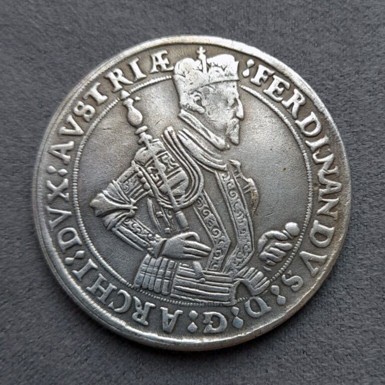 Read more about the article 1 Thaler 1577 1595 ND Ferdinand II Tyrol Austrian States Coin MT#  280