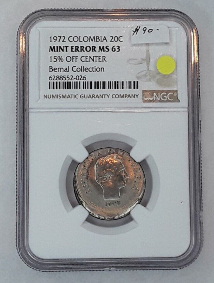 Read more about the article 1972 COLUMBIA 20C  NGC MS63 MINT ERROR. PEDIGREE: BERNAL COLLECTION.