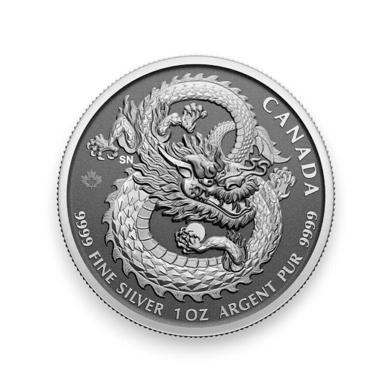 Read more about the article 2021 Canada Silver Lucky Dragon 1 oz Silver $5 Coin ~ High Relief ~ RARE